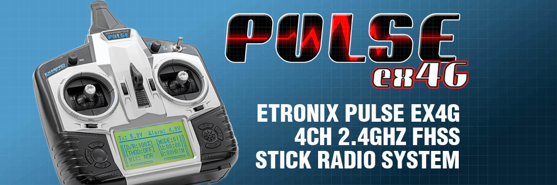 Etronix Pulse EX4g 4ch 2.4ghz FHSS Stick Radio System