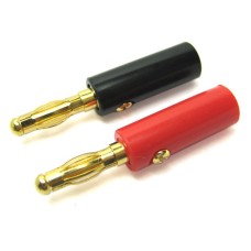 4.0mm Gold Connector, red & black Banana Plugs