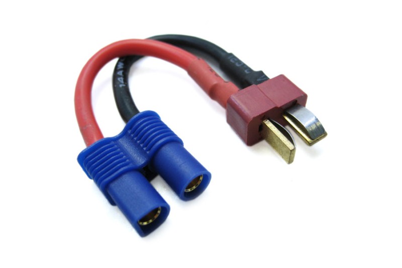 Connecteur Deans T Plug Mâle/Femelle – Fil 10 Cm 16 AWG – Pour Batteries RC Lipo Et Modèles RC – Compatible Voitures, Bateaux, Drones